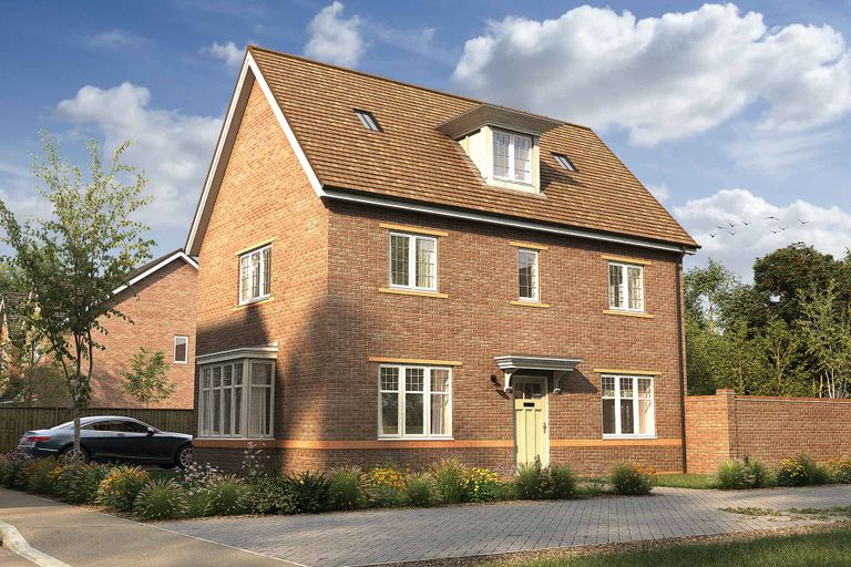 Property 1 of 10. A Two-Story Brick House With A Tiled Roof