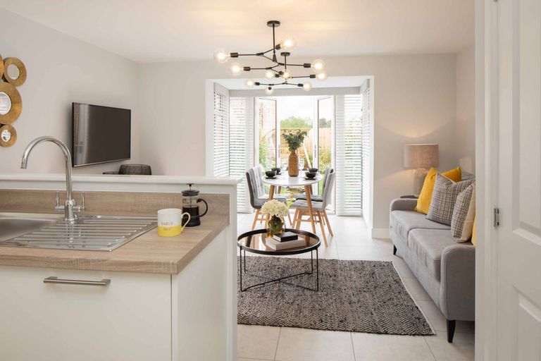 Property 3 of 10. Greenwood Internal Show Home Kitchen And Family Room With A Glazed Bay, Dwh, Orchard Green, Kingsbro