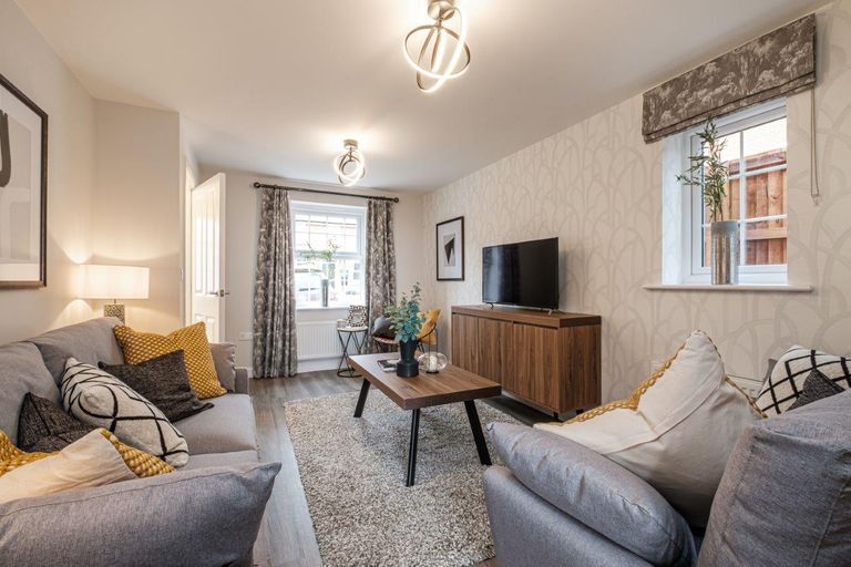 Property 3 of 6. Photo Of A Lounge With Two Grey Sofas And A Rug