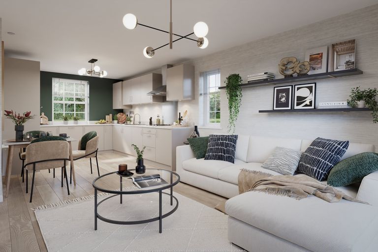 Property 2 of 7. Internal CGI Of The Living And Dining Area In The Belbroughton
