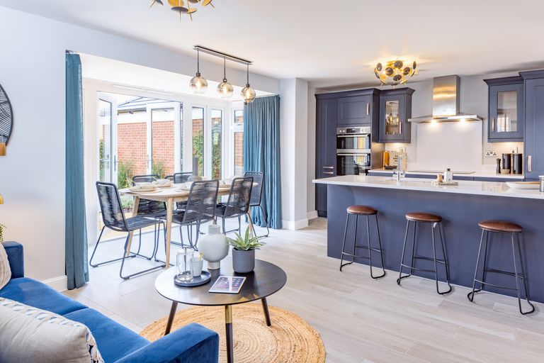 Property 2 of 10. Navy Blue Kitchen And Dining Room