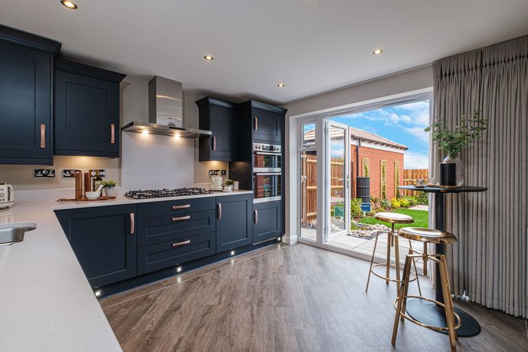 Property 1 of 10. Avondale Navy Kitchen With French Doors