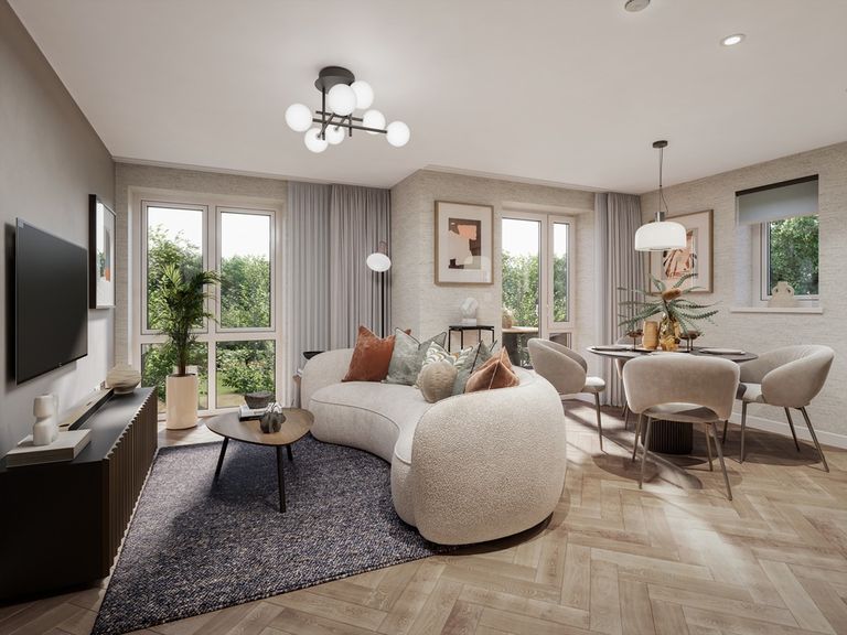 Property 1 of 10. Full-Height Windows In The Open-Plan Living Area Fills The Space With Natural Light, Creating A War
