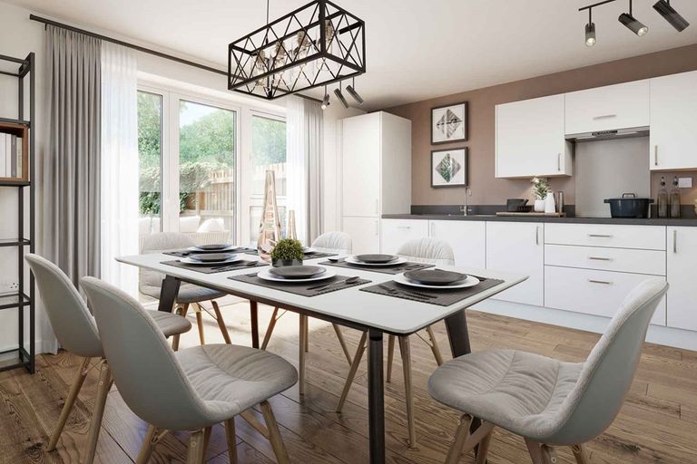 Property 2 of 10. Sociable Kitchen Diner With Double Doors Out To The Garden