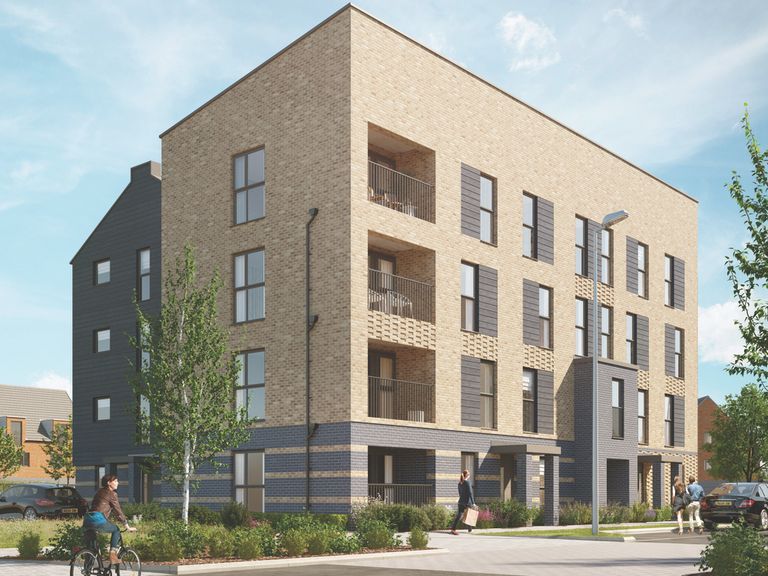 Property 1 of 10. External CGI Of Redrow Sandstone House Apartment Block