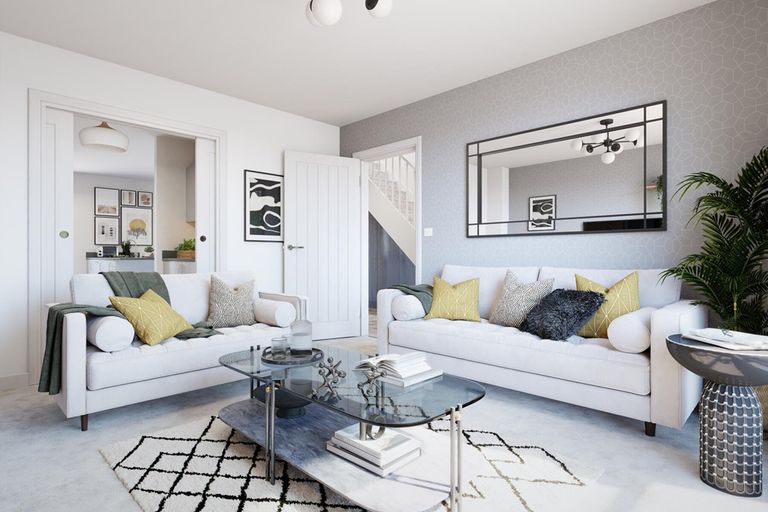 Property 3 of 16. A Spacious Lounge With Sliding Doors Leading To The Kitchen