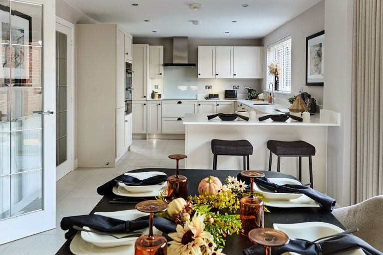 Property 3 of 9. A Breakfast Bar And Space For A Dining Area Creates Sociable Mealtimes In The Rightford
