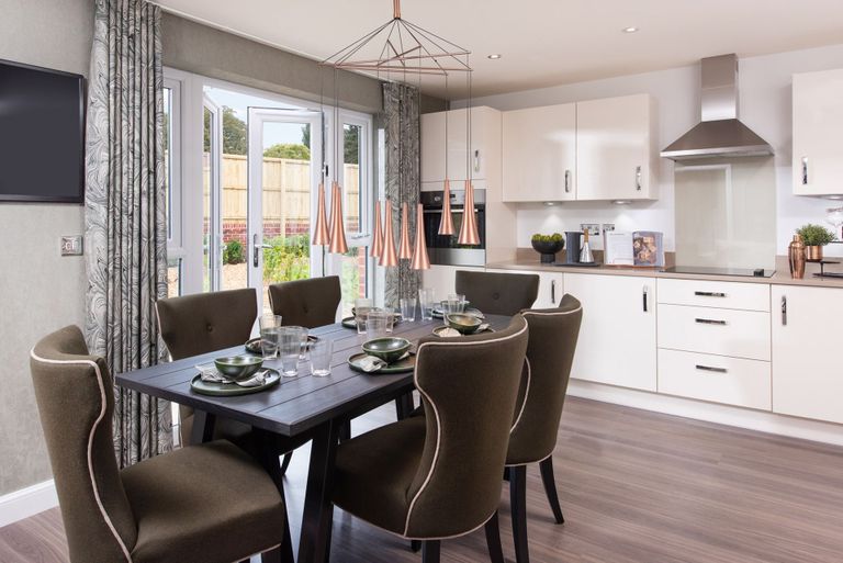 Property 2 of 9. Open Plan Kitchen Dining Space In The Hale Housetype With French Doors Opening Out To The Rear Garde