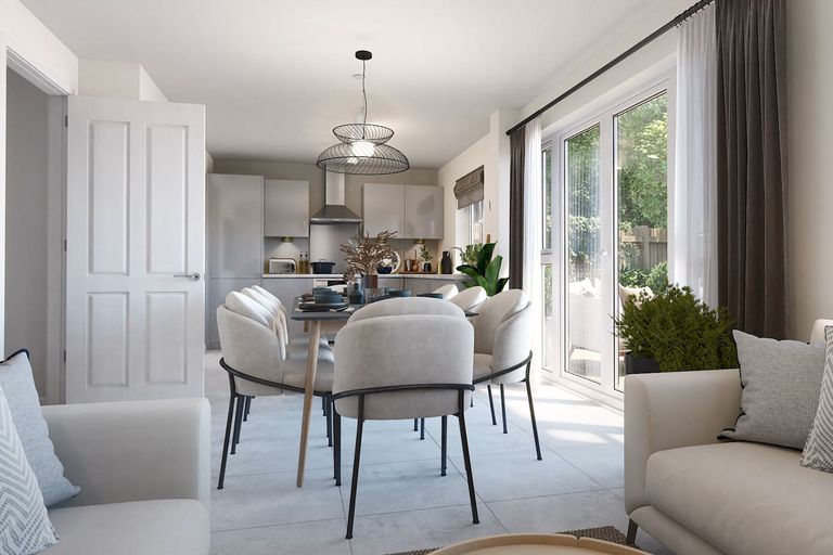 Property 3 of 9. Kitchen And Dining Room In Four Bedroom Home