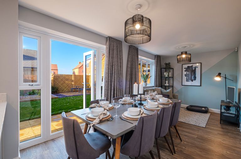 Property 3 of 7. Interior View Of The Kitchen &amp; Dining In Our 4 Bed Radleigh Home