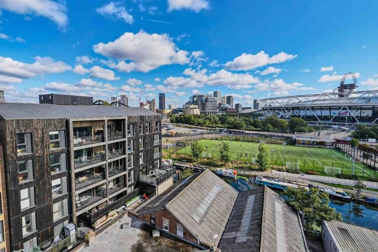 Property 2 of 13. Plot 143, 6th Floor Indicative Drone View East Towards Stratford &amp; The East Bank