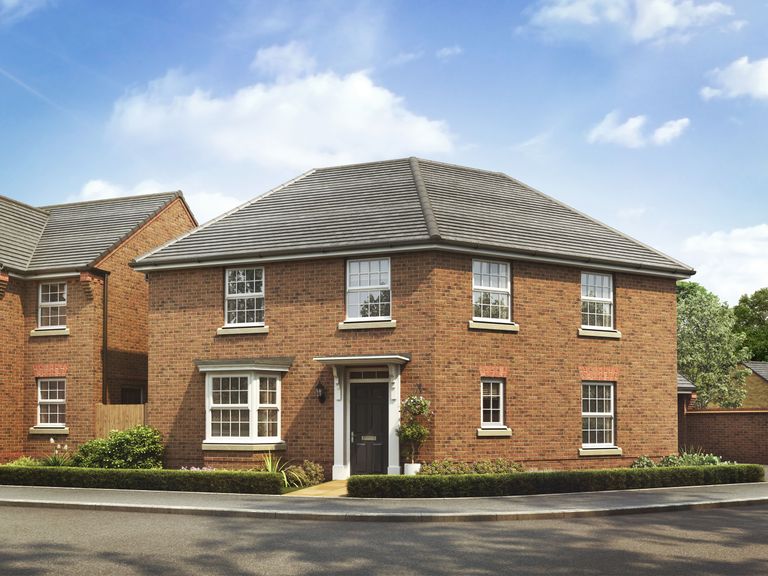 Property 1 of 8. CGI Of A Brown Brick House With Grey Tiled Roof