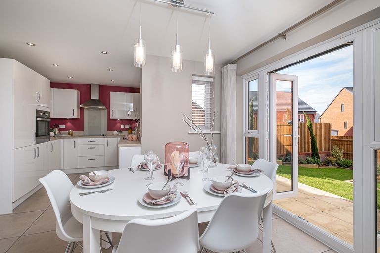 Property 1 of 8. Inside View Of The Open Plan Kitchen With Dining Area. Andover. 3 Bedroom Home.