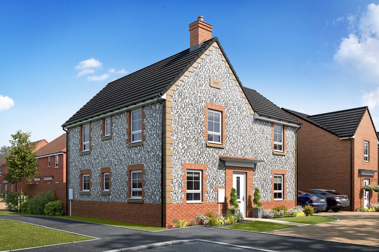 Property 1 of 9. External CGI Of The Detached Alderney House Type In Flint