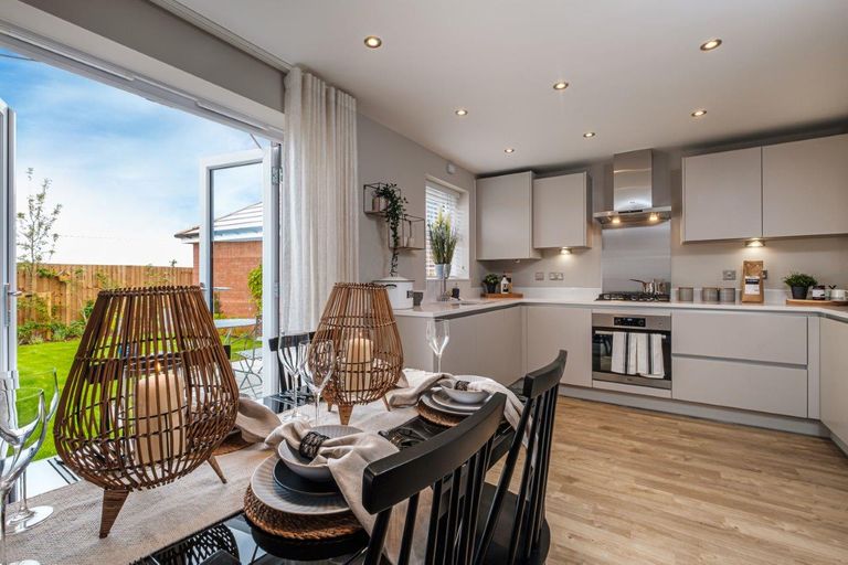 Property 2 of 9. Internal Photo Of The Archford Open Plan Kitchen Diner, French Doors Open To The Garden