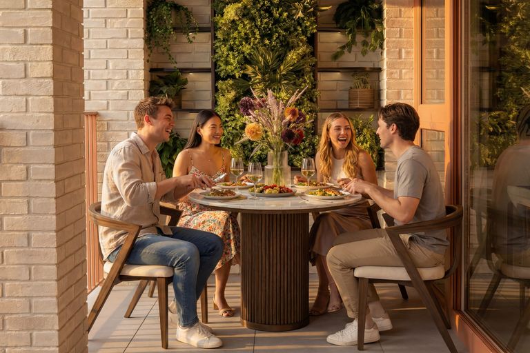 Property 2 of 6. Group Sat On Balcony Outside