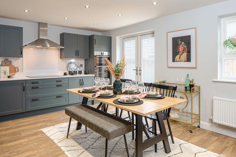 Property 2 of 9. Open Plan Kitchen With French Doors To The Garden In The Ingleby 4 Bedroom Home