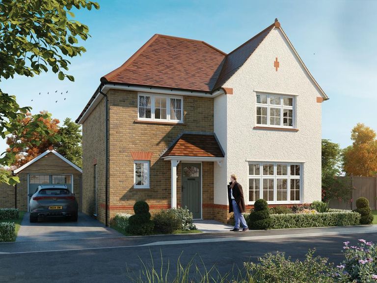Property 1 of 10. CGI External In White Render Of The Cambridge, A 4 Bedroom House