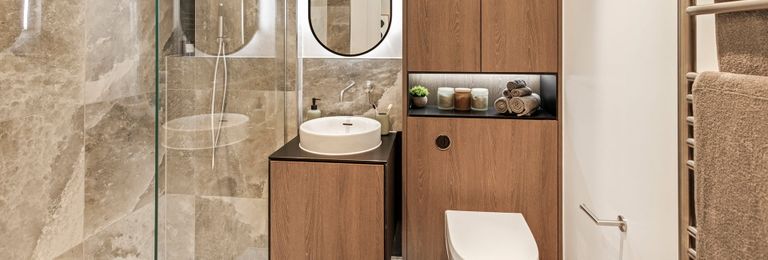 Property 3 of 5. Eden Grove, Property 4101, High Spec Bathroom With A Brown, Tiled Design