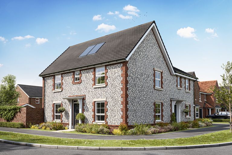 Property 1 of 7. External Flint CGI Of The Stanford House Type