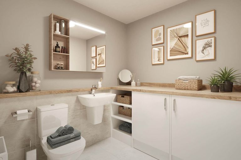 Property 3 of 9. A Guest Cloakroom Also Hosts Space For Laundry Appliances